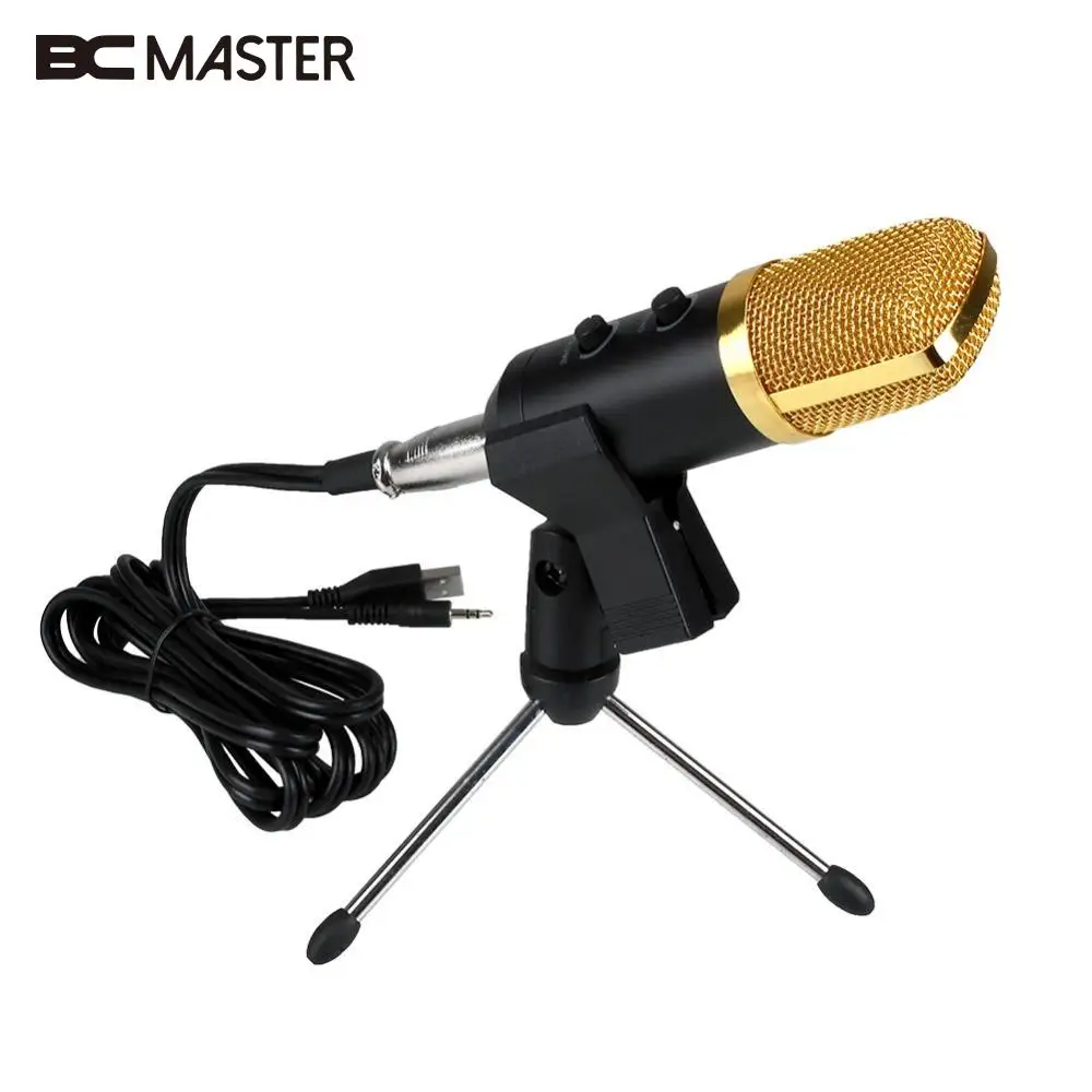 

BM-100FX Computer USB Wired Audio Sound Studio PC Condenser Recording Microphone karaoke MIC microfono condensador with w/ Stand