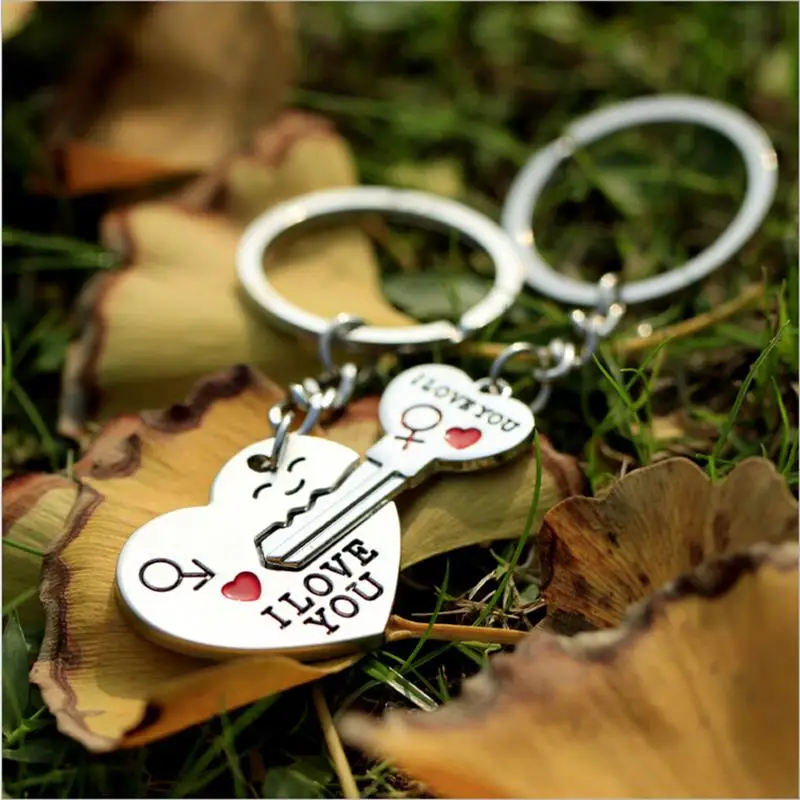 

1 Pair Lovers Key to My Heart Keychain Valentine's Day Wedding Favors And Gifts Souvenirs Wedding Event & Party Supplies