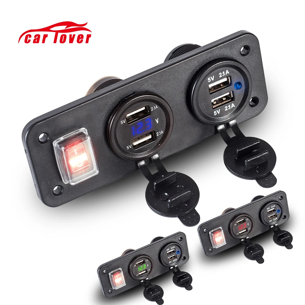 5 В в 4.2A мотоцикл зарядное устройство 4 USB адаптер и переключатель прикуриватели