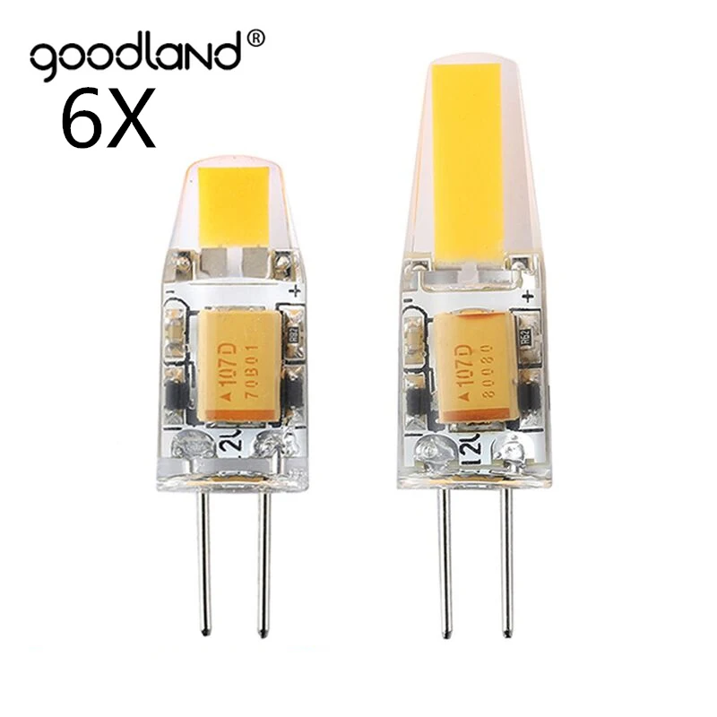 Goedkoop Goodland Mini G4 LED Lamp 3 W 6 W AC DC 12 V Dimbare COB LED G4 Lamp 360 Stralingshoek Vervangen Halogeenlamp Kroonluchter Lichten