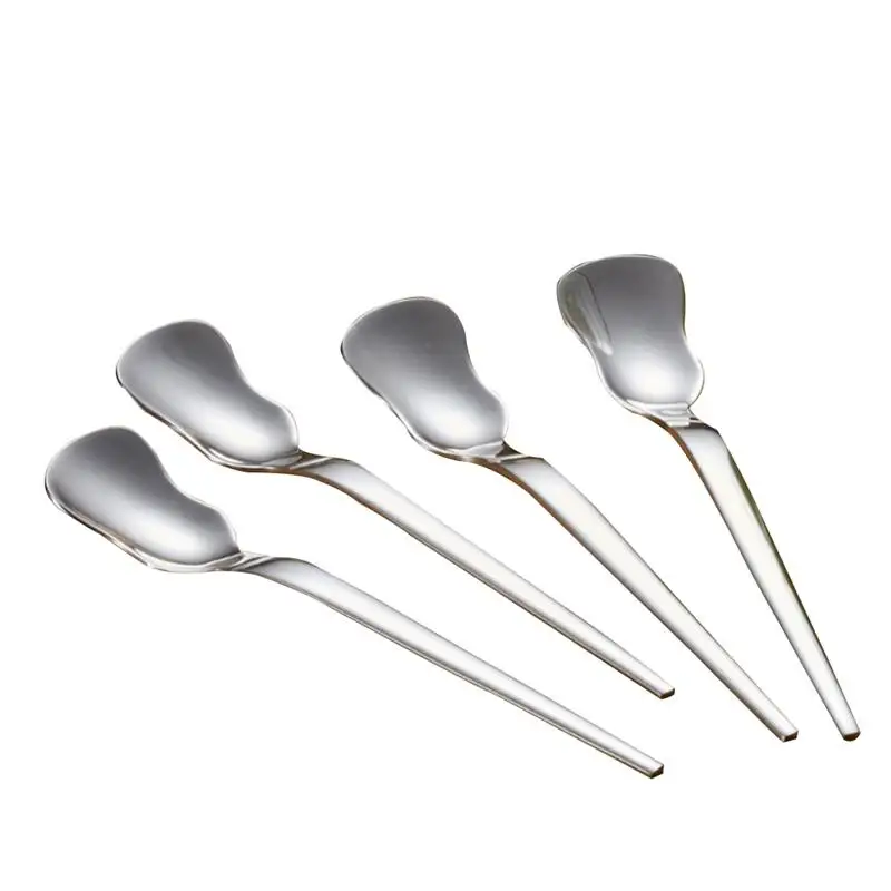 

4 Pcs Korean Tableware Set Flower Shape Coffee Sugar Stirring Spoon Ice Cream Dessert Yogurt Spoon Cocktail Espresso Spoon