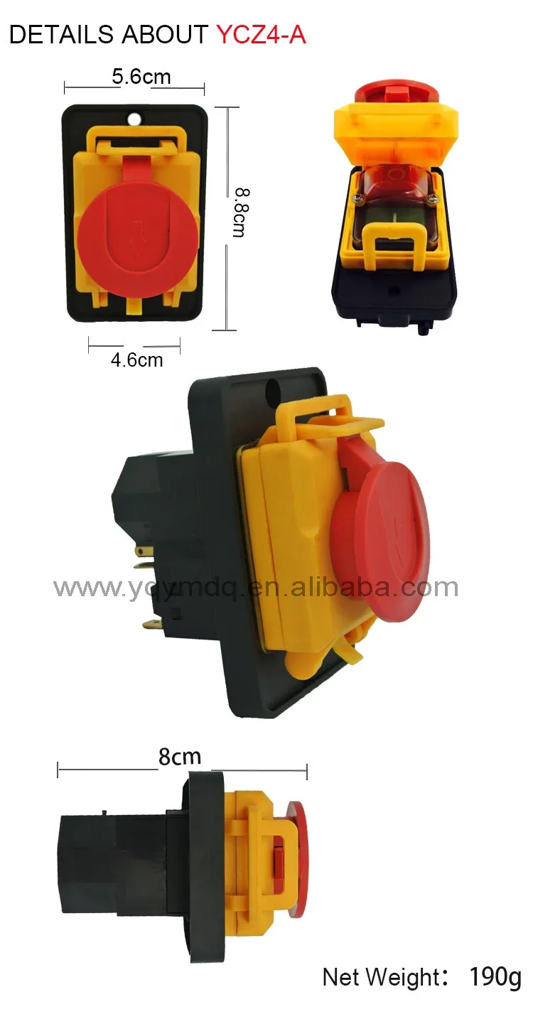 Мгновенное нажатие зажигания кнопочный переключатель YCZ4-A Аварийная остановка 7 Pin IP55 Защитная крышка вкл. Выкл. Красный зеленый знак латунные ножки