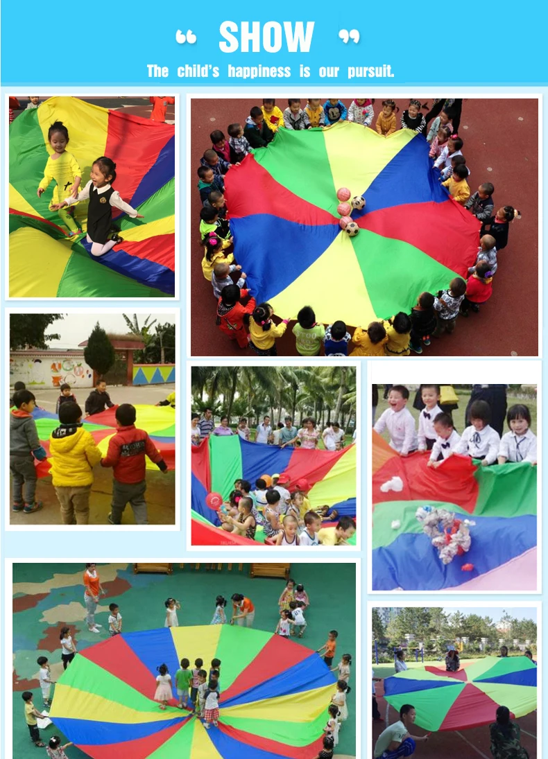Зонт Радуга игрушечный парашют детские игры Многоцветный нейлон парашют игрушки детские игры Спорт на открытом воздухе весело Новый