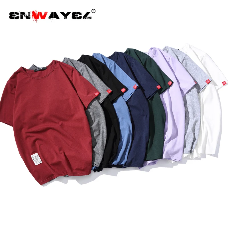

ENWAYEL Brand 2019 Summer Solid Tshirts For Men Soft Simple Comfortable Tops O-Neck Tees Casual T Shirts Male Short Sleeve T01