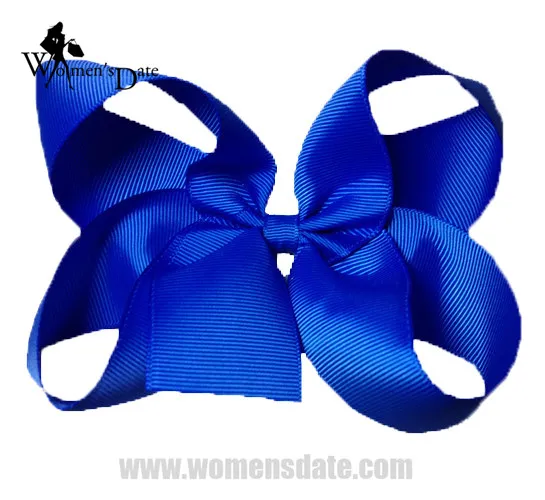 Wholesale 12pcs 5" Royal Blue Solid Grosgrain Ribbon Chunky Bow Tie
