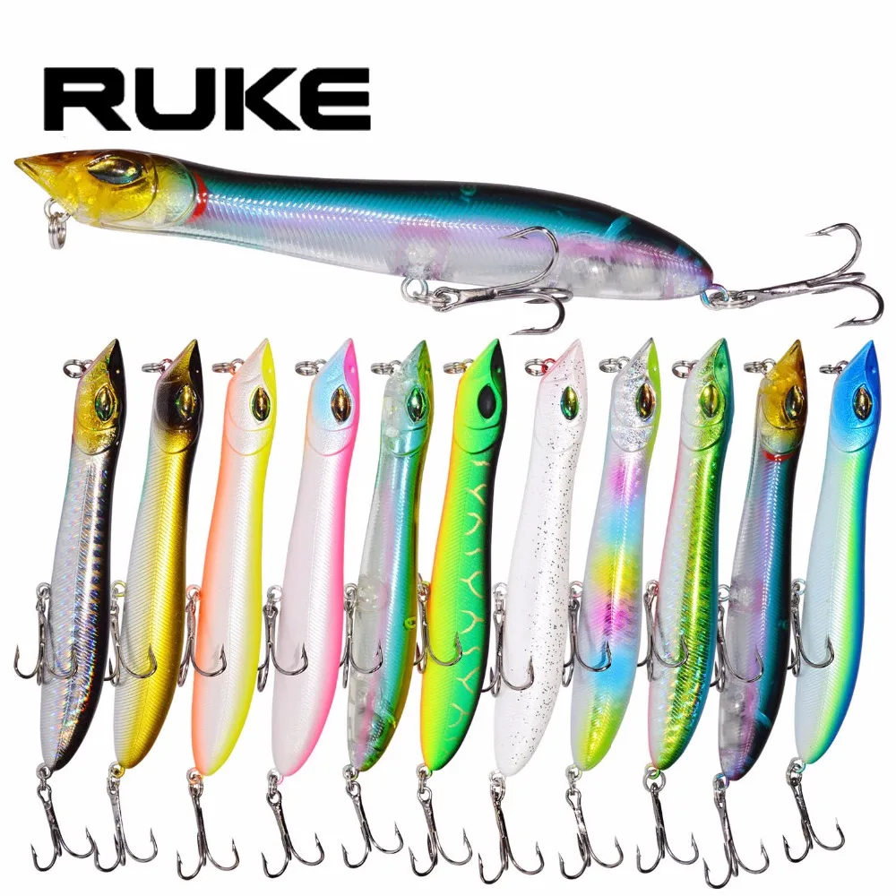 RUKE новая рыболовная приманка, приманка, поверхность, верхняя вода 105 см, 10 г, верхний водяной Поппер, разные цвета, змеиная головка, воблер