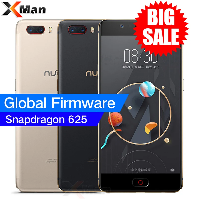 Оригинал zte Nubia M2 4G LTE Snapdragon 625 Octa Core 5 &quot1080 P ram 64 Гб rom 16.0MP камера 3630 мАч батарея
