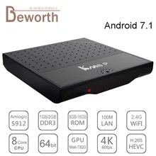 KM8 P Android 7.1 TV Box Amlogic S912 Octa Core Mini PC 1 GB 8 GB 2G 16G Inteligente KODI Streaming Media Player Wifi 4 K Set Top Box