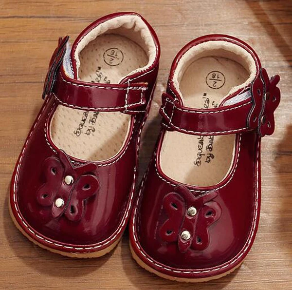 Обувь для маленьких девочек; пищалки; для детей 1-3 лет; ручная работа; бордовые; темно-синие туфли; сезон весна; nina zapatos; Веселая детская обувь с бабочками