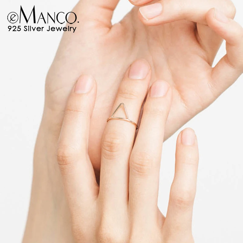 

E-Manco fashion Rings 925 Sterling Silver Rings For Women Simple Trendy Fine Jewelry lord of the rings bijoux en argent 925
