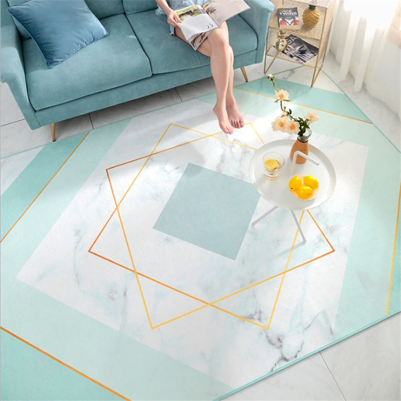 

AOVOLL Nordic Marble Geometric Element Pattern Carpet Carpets And Rugs For The Living Room Carpet Kids Room Bedroom Rugs