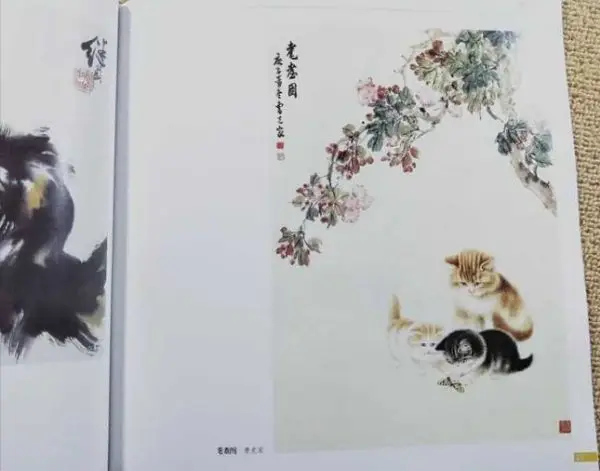 Китайский Gongbi картина книга кошка 56 страниц