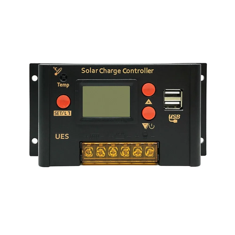 

10A/20A 12V 24V Solar Charge Controller PWM LCD Dual USB 5V Output Solar Cell Panel Charger Regulator