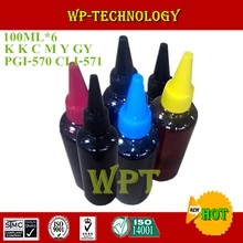 6X100 мл Высокое качество пополнения чернил костюм для PGI-570 CLI-571, CISS чернильный бленда объектива для Canon MG5750 5751 5752 5753 6850 6851 6852 6853 7750 7751