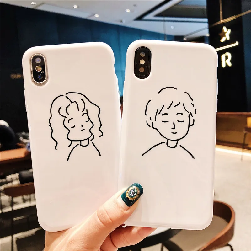 

QINUO Couple Phone Case For Huawei honor 7A 7X 8X 9 10 Lite V10 Glossy Cover For Huawei P20 Pro Lite Nova 2S 3 Y6 Y7 Prime 2018