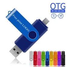 Usb флеш-накопители OTG флеш-накопители 32 Гб флешки персонализированные usb флешки 128 ГБ 4 ГБ 8 ГБ 16 ГБ 64 ГБ для смартфонов с металлическим логотипом