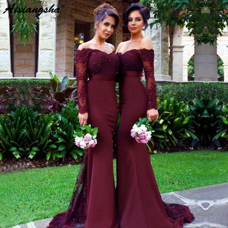 burgundy guest wedding dress