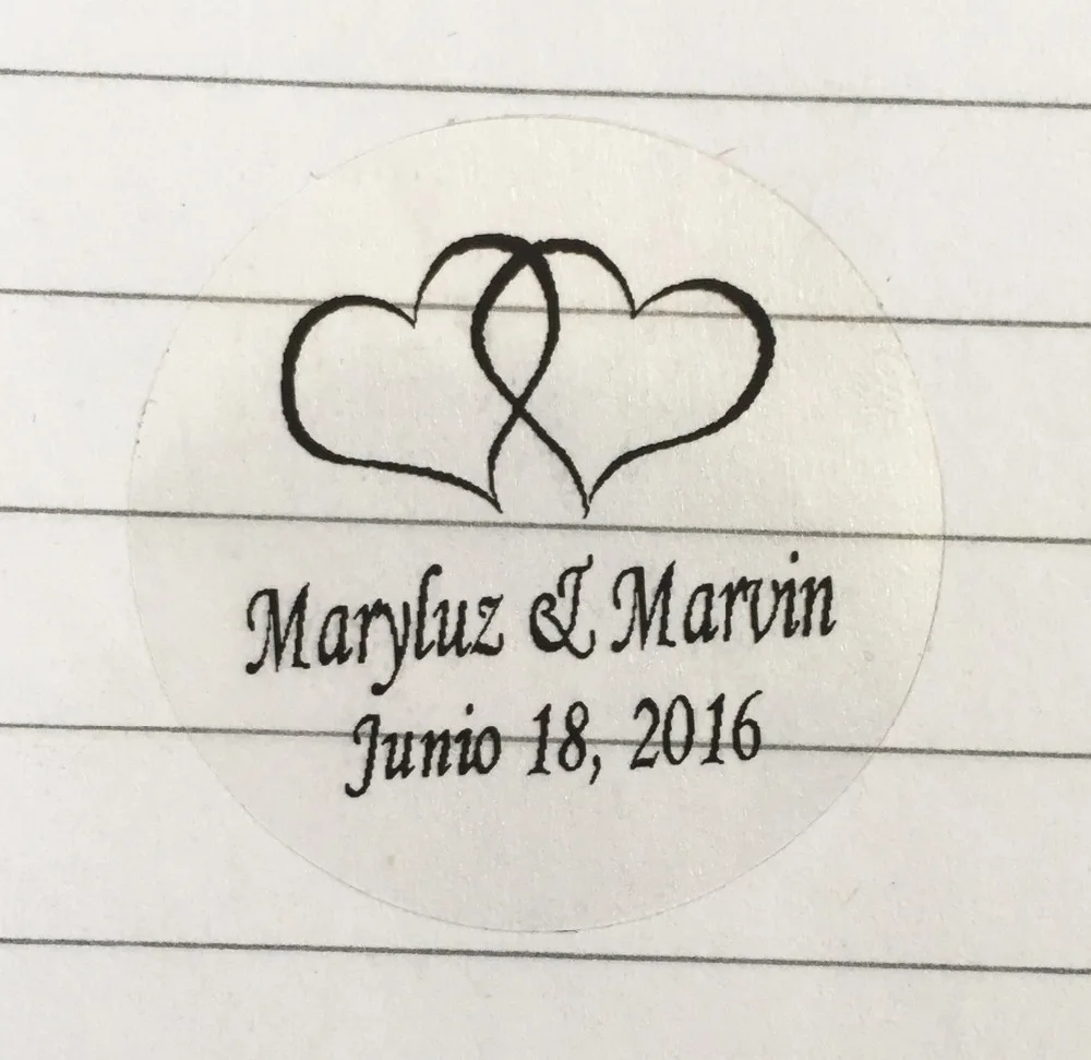 60 x PERSONALISED WEDDING Stickers Date Names Custom Kraft Brown Bombonieres
