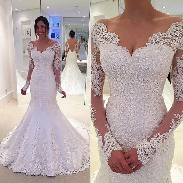 New Amazing Good Looking Mermaid Style Lace Beading Wedding Dress New Amazing Good Looking Mermaid Style Lace Beading Wedding Dress 2016 Dresses Bridal Gown Bride