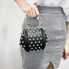 Free shipping black pink luxury rivets sweet charity cluch evening bag fashion handbag for women drop