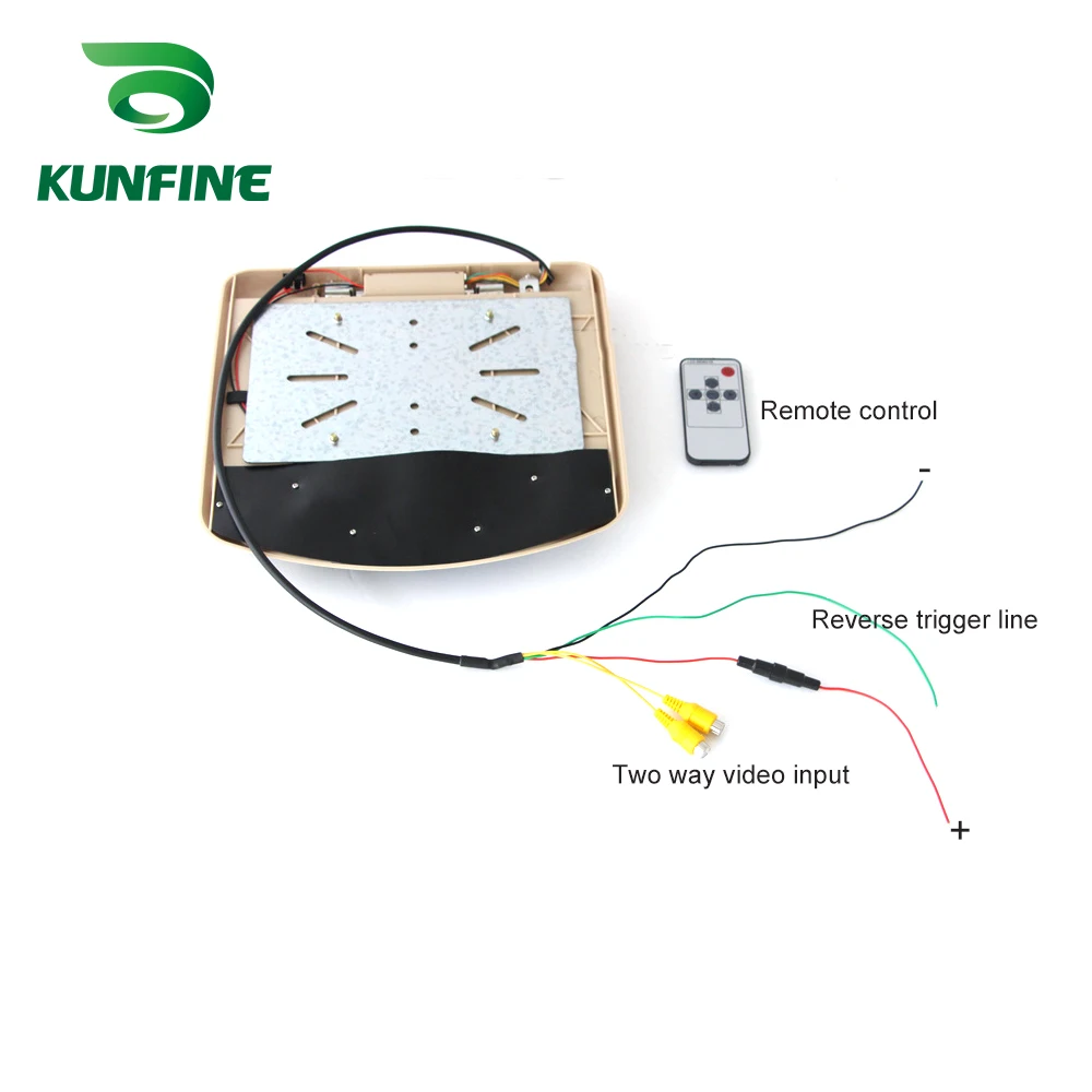 KUNFINE (9 Inch) Car Roof Monitor LCD Flip Down Screen Overhead Multimedia Video Ceiling Roof mount Display (Build in IRFM Transmitter USB ) 9 inch (5)(1)
