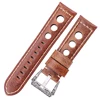 Oil Wax Genuine Leather Watchbands 22mm 24mm Dark Brown Women Men Cowhide Watch Band Strap Belt With Black Pin Buckle ► Photo 2/6