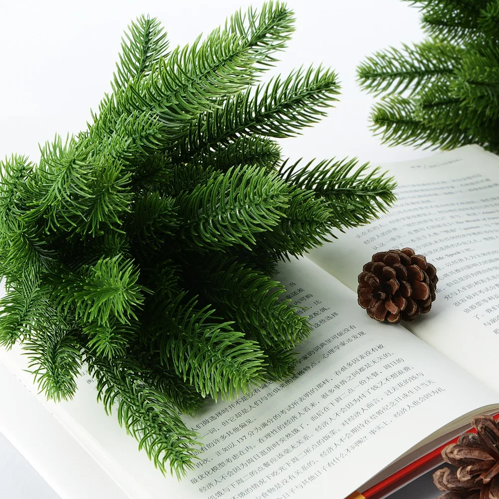 50 шт. искусственные сосновые ветки пластиковые листья сосны для украшения