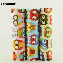 Хлопчатобумажная ткань с принтом с героями мультфильмов саржа Сова пэчворка Комплект для шитья жира четверти Квилтинг, скрапбукинг узор 20x25 см