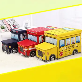 

2019 New Cartoon Car Shaped Storage Stool Toy Storage Portable Foldable Car Shaped Storage Box Kids Room Decorative Furniture