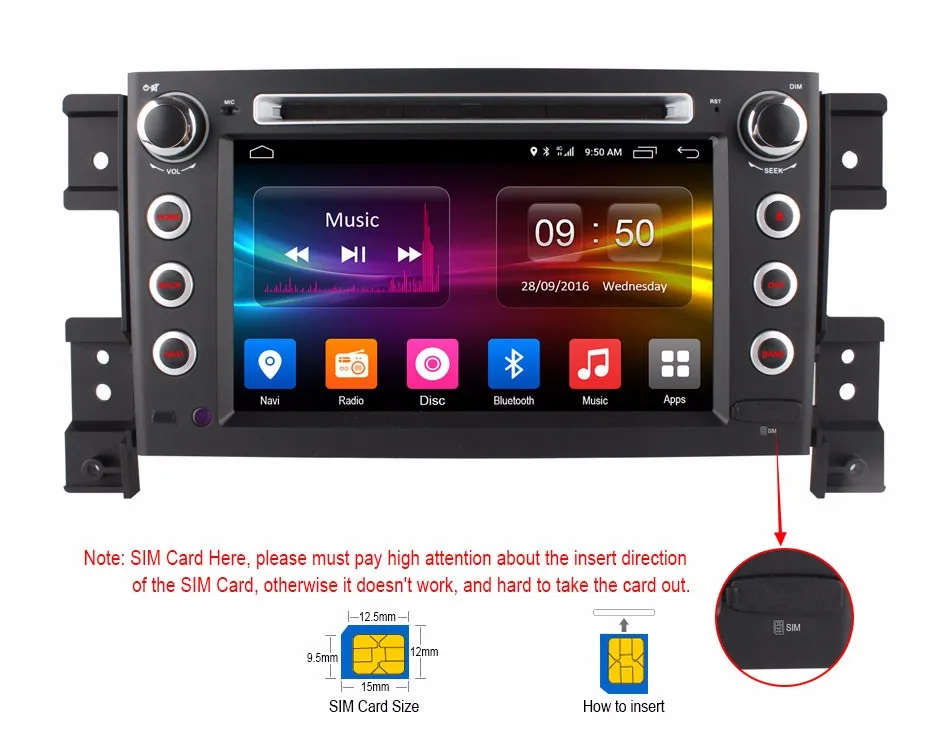 Top 4G LTE Octa Core 2GB RAM Android 6.0 Car DVD For SUZUKI GRAND VITARA 2008 2009 2010 2011 2012 2013 2014 2015 GPS Radio Stereo BT 6