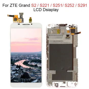 

100% Tested Full LCD Display Touch Screen Digitizer Assembly For ZTE Grand S2 S 2 II S251 S291 S252 S221 lcd with frame