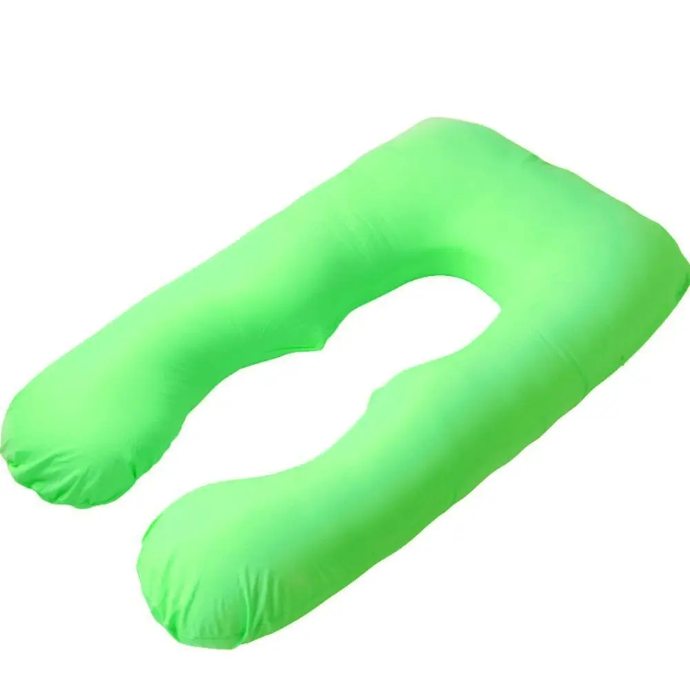 Материнская u-образная подушка для тела Подушка для беременных и кормящих спящий на боку съемный чехол - Цвет: Зеленый