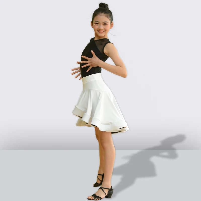 Классический костюм для латинских танцев, для девочек, из молочного волокна, для бальных танцев, танго, ча-Самба, сальсы, румбы, одежда для выступлений, тренировочные платья DC2390