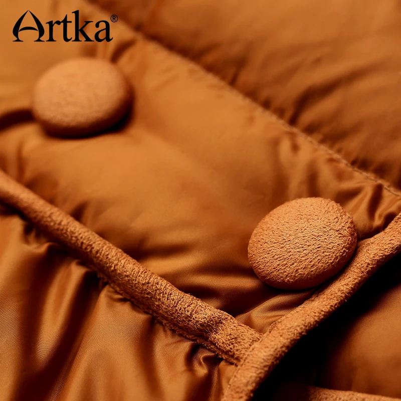 Artka 2015 женская ретро новая коллекция зимней одежды меховым воротником с длинными