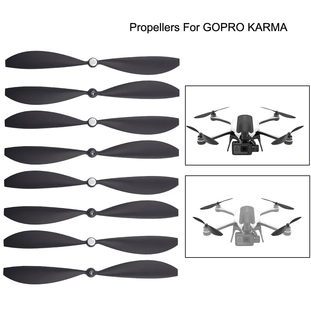 8 шт. для беспилотных пропеллеров лезвия аксессуары в форме крыльев части для GoPro Karma черный D.21