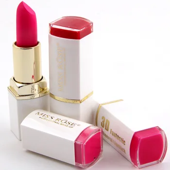 

24 pcs/Lot Purple 3D Fantastic Mineral Lipstick Pure White Tube Moisturizer Lip Care Waterproof Passion Red Lipstick 9 Colors