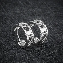 SHUANGR новейшие маленькие полые серьги-кольца серебряного цвета, украшения для ушей, ювелирные изделия, опт, высокое качество, подарок для друга