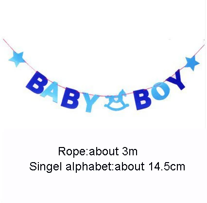 baby boy Декор ко дню рождения Нетканая тканевая Растяжка для маленьких мальчиков и девочек флаги с днем рождения Вымпел ребенок душ 100 дней вечерние свадебные принадлежности - Цвет: baby boy