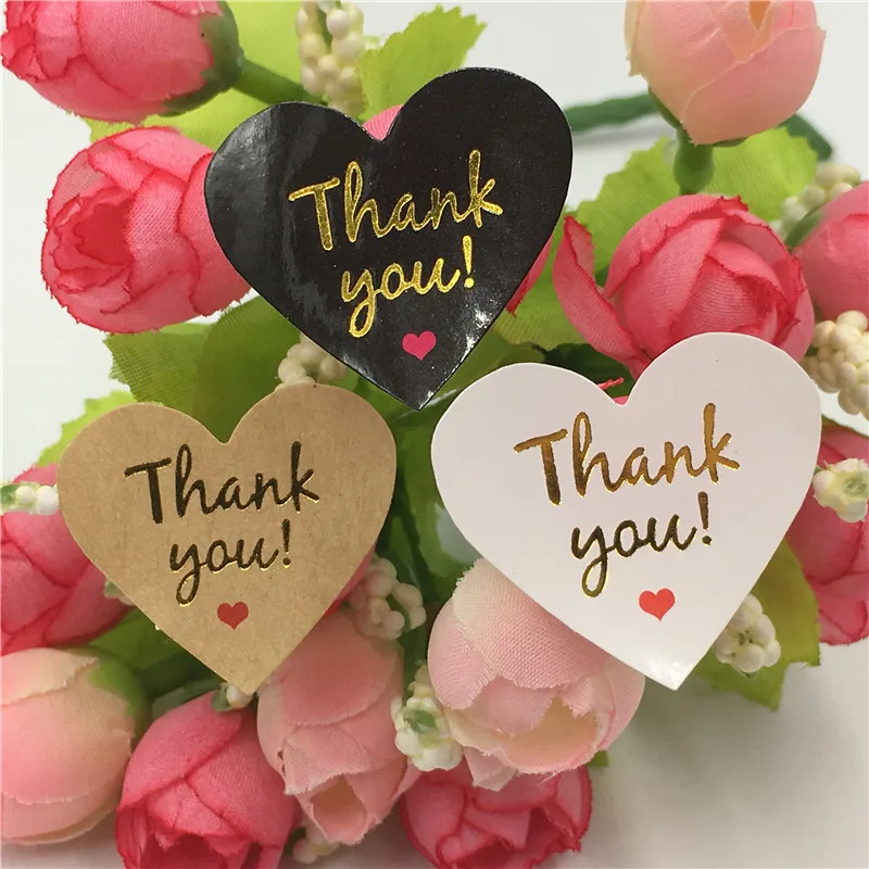 

100Pcs/Lot Diary Stickers Thank You Heart sticker Memo Scrapbooking Sticker Wedding Party Package Hot Stickers