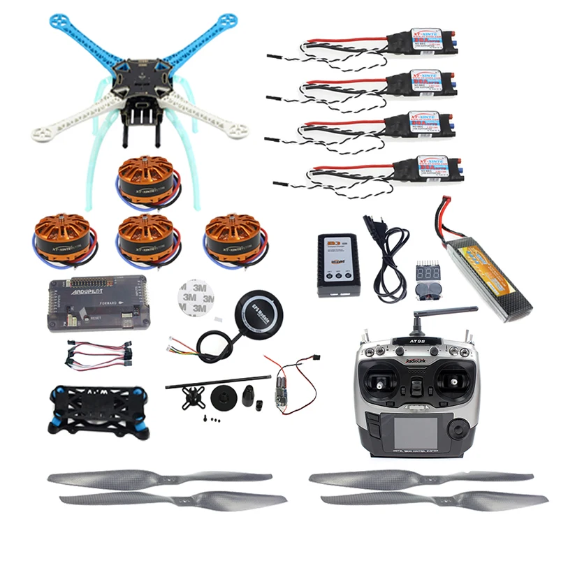 Полный комплект DIY GPS Дрон APM2.8 500 мм мульти ротор с мотором 700KV 30A ESC 6CH 9CH передатчик