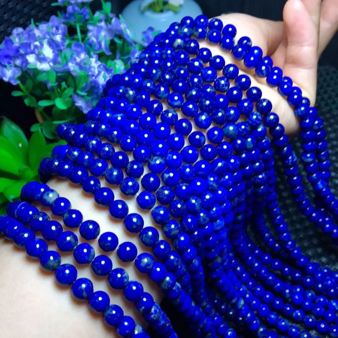 

Drop Shipping 6mm Genuine Natural Lapis Lazuli Gemstone 3 laps Bracelet For Woman Female Crystal Stretch Gift Bracelets AAAA