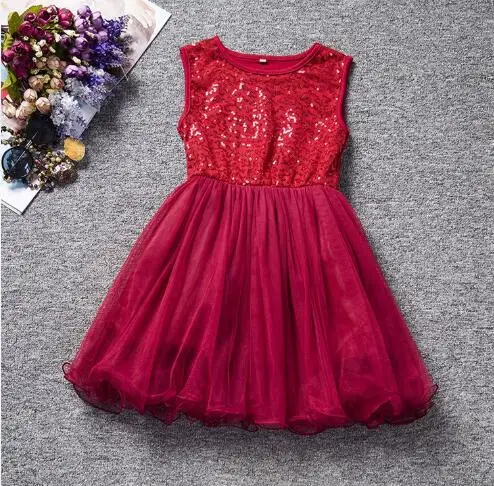 

Summer Sequined Girl Dresses Casual Tutu Kids Clothes Children Clothing Birthday Party Princess Infant Vestidos For Baby Wear