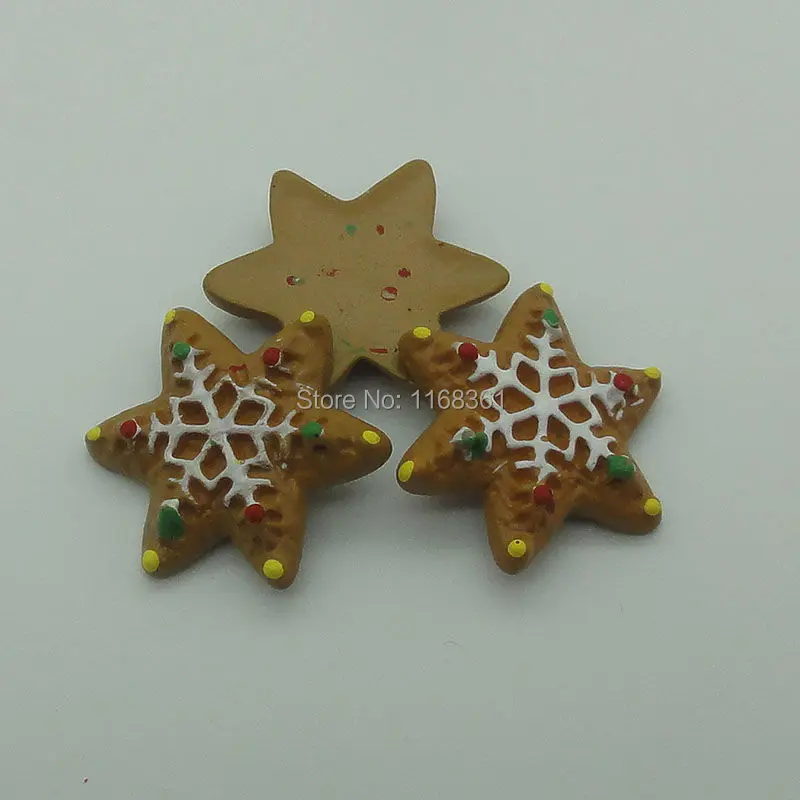 1pcs/lot resin flatback candy pentagram 21mm Cabochons Scrapbooking Hair Bow Center DIY Christmas decration C109-7