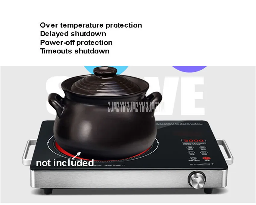 3000W 39*31cm Touch Control Electric Ceramic Stove Induction Cooker 180min Timing Power Adjusting No Radiation Cooktop JN-20A6B