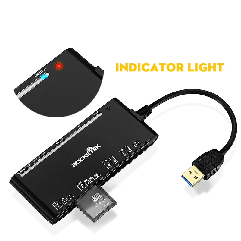 Rocketek в то же время читать 5 карт usb 3 0 памяти otg телефон card reader Адаптер для SD/TF CF MS XD