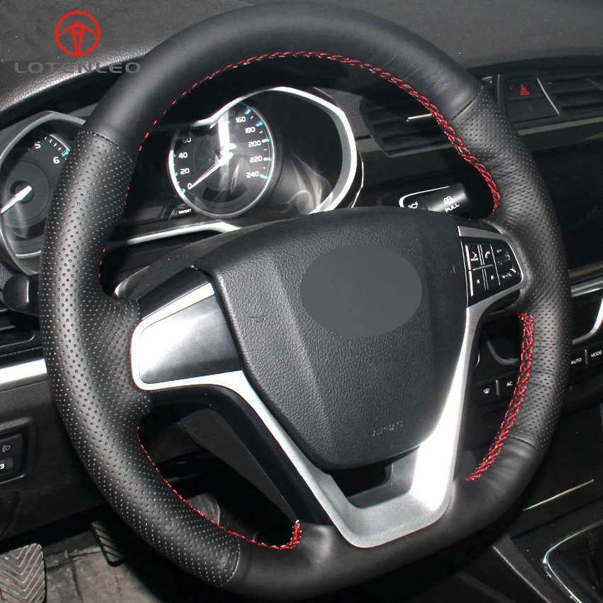 LQTENLEO черный искусственный кожаный чехол рулевого колеса автомобиля для Geely Emgrand X7 Sport- Emgrand GL- Emgrand GT