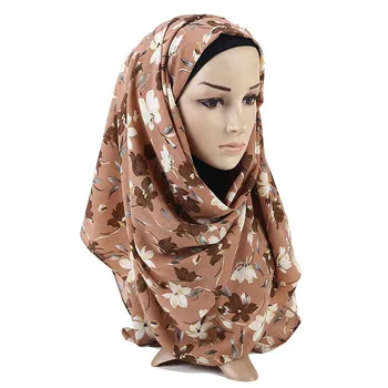 

New Seersucker Muslim Headband Scarf Women Winter Muslim Hijab Print Fashion Summer Shawl Wrap for Lady Islamic Cover Bonnet Hat