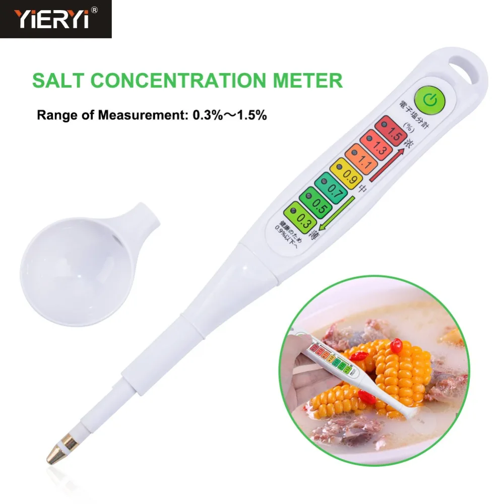 

yieryi Led Salinity Meter Electronic Foods Salt Meter Analyzer For Kitchen food soup Pen Shape