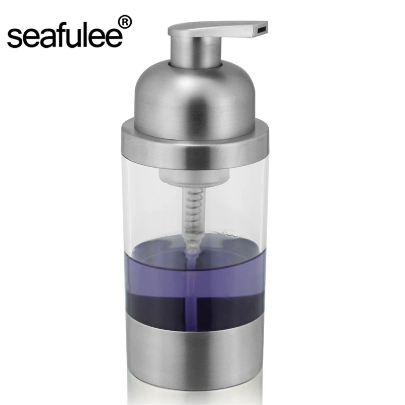 250ML SUS 304 Stainless Steel Countertop Foaming Foam Soap Dispenser Bottle(Brush Finish) PS