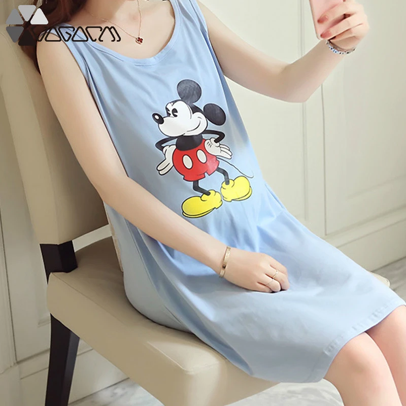 

Women Summer Dress Sleeveless Cute Print O Neck Casual Loose Maternity Wear Femme Party Dresses Vestidos